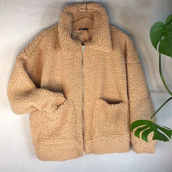 wild fable Jackets & Blazers - Oversized Boxy Sherpa Teddy Bear Coat Camel XS